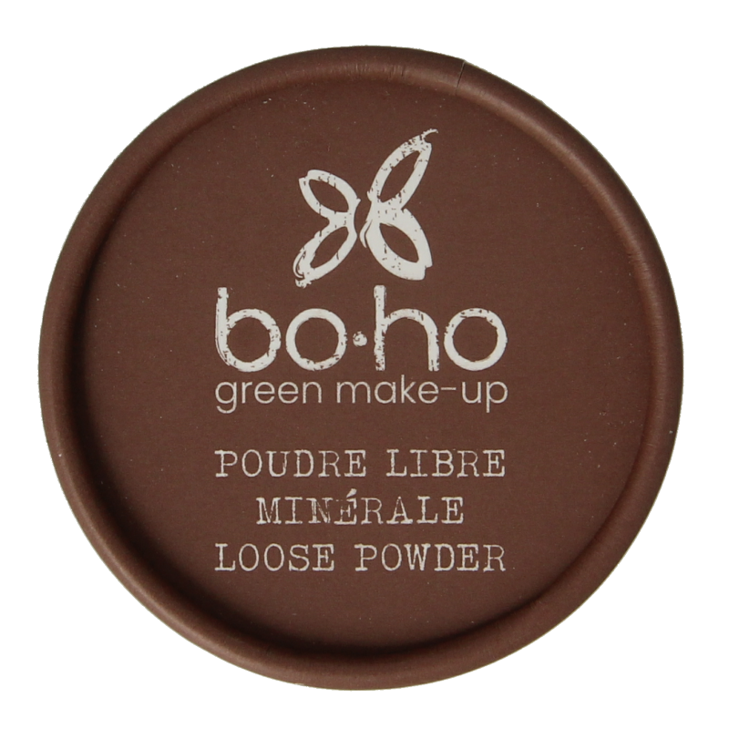 Boho green makeup mineral loose powder in beige clair 01, 10g, with a soft, natural finish and lightweight texture.