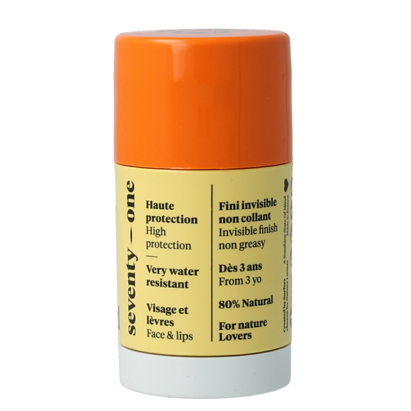 SeventyOne Percent Sunkissed SPF50 sunstick in 15g, showing the sleek packaging with the sun-inspired design.