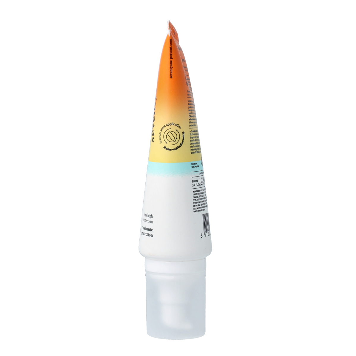 SeventyOne Percent Sunkissed SPF50+ invisible sunscreen lotion in 100ml bottle, sun protection for face and body.
