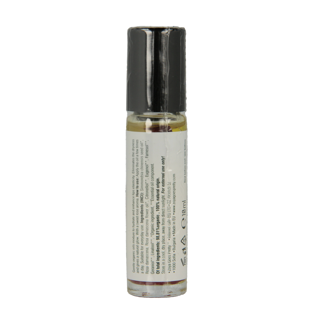 Zoya Goes Pretty Rose Lips lip gloss in a 10ml tube, featuring a shiny pink lip design on the packaging.
