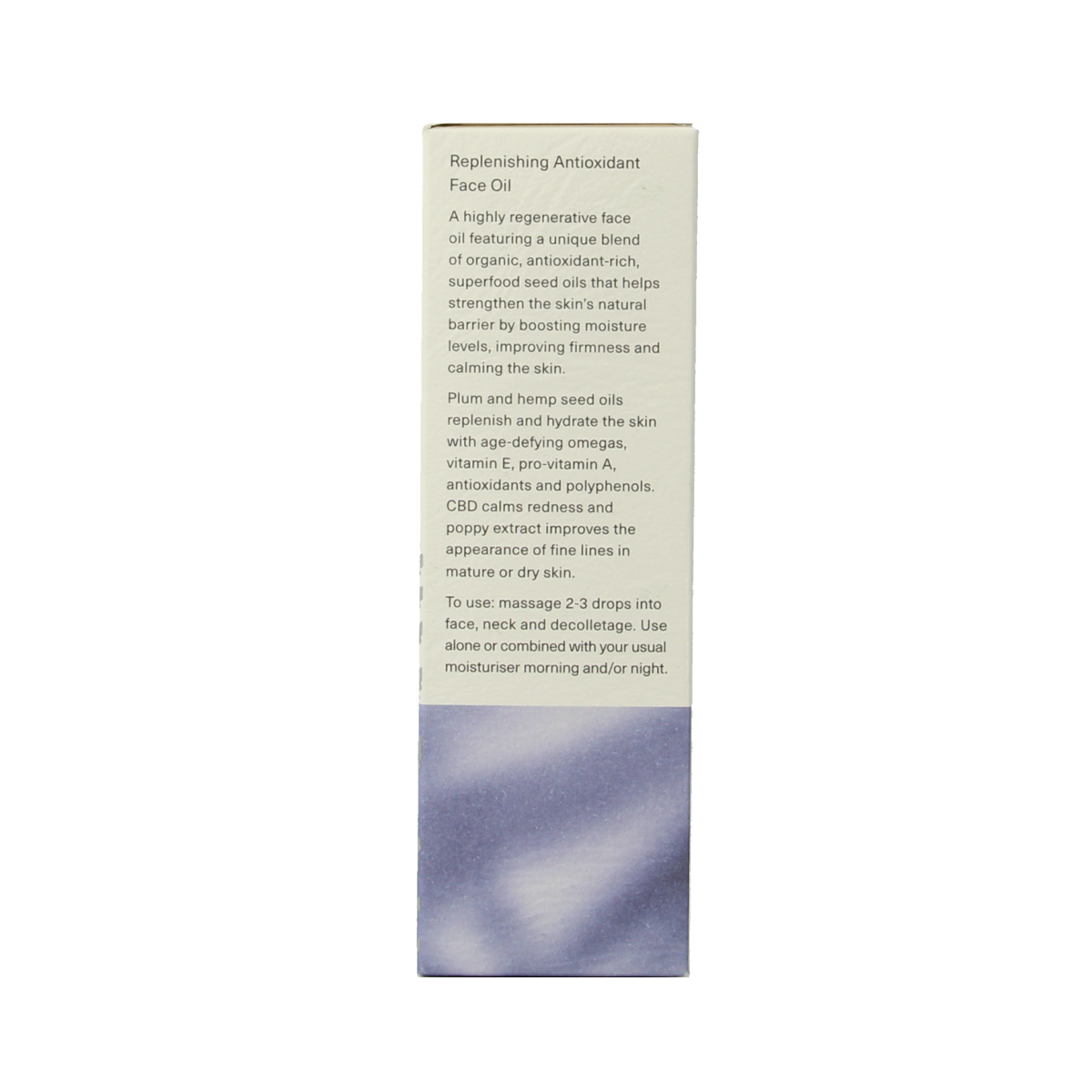 Hemptouch Replenishing anti-oxidant face oil in 30ml bottle, natural skincare for nourishing and revitalizing facial skin.