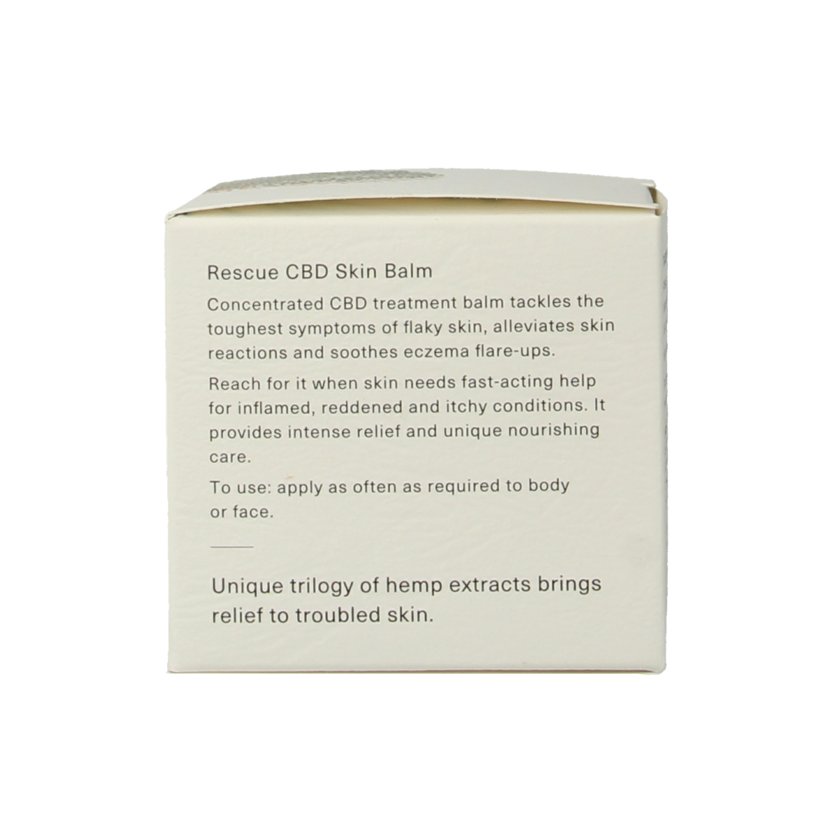 Hemptouch CBD rescue skin balm for face, 50ml, eco-friendly packaging, soothing skincare product with CBD ingredients.
