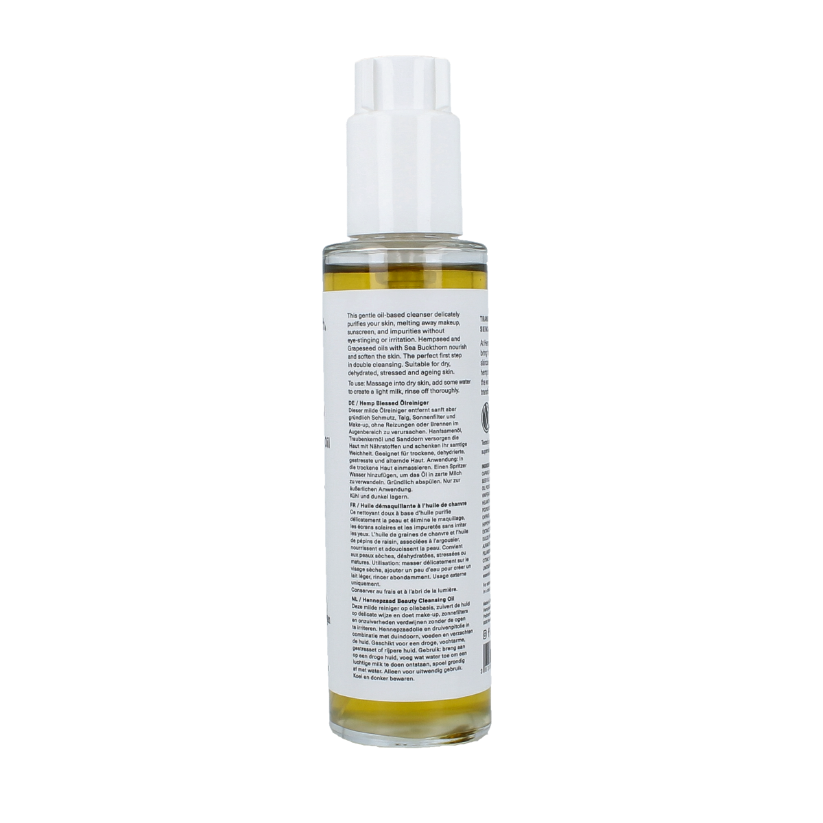 Hemptouch Hemp blessed cleansing oil for face, 100ml, natural skincare product with hemp extract and gentle cleansing properties.
