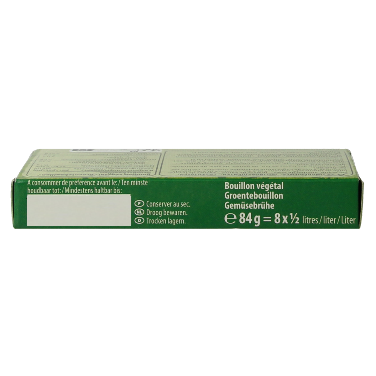 Natur Compagnie organic vegetable bouillon cubes with salt, 84g, in a clear image showing the packaging of the soup and broth product.