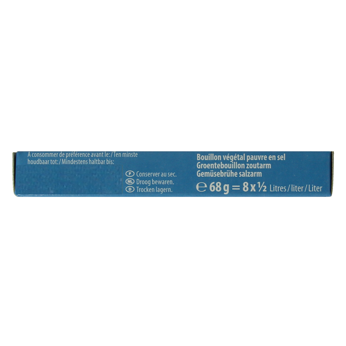 Natur Compagnie organic salt-free vegetable bouillon cube, 68g, used for flavorful soups and broths.
