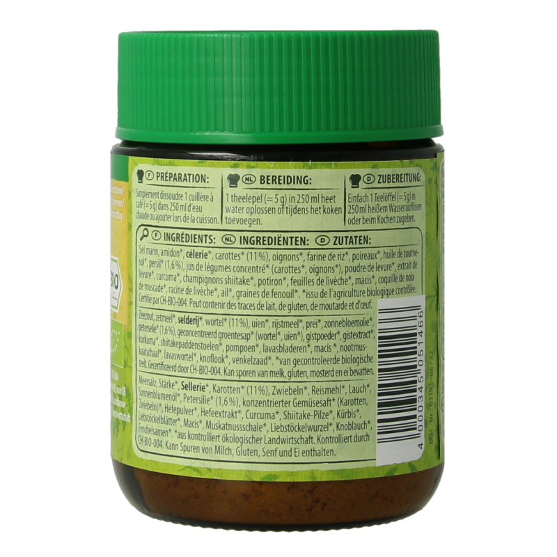 Organic Natur Compagnie vegetable bouillon powder in a 100g package, ideal for soups and broths