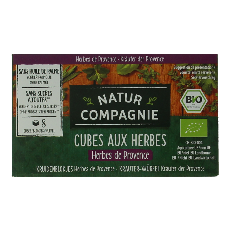 Organic Provence Herb Block by Natur Compagnie, 80g, featuring a blend of herbs for seasoning and cooking.