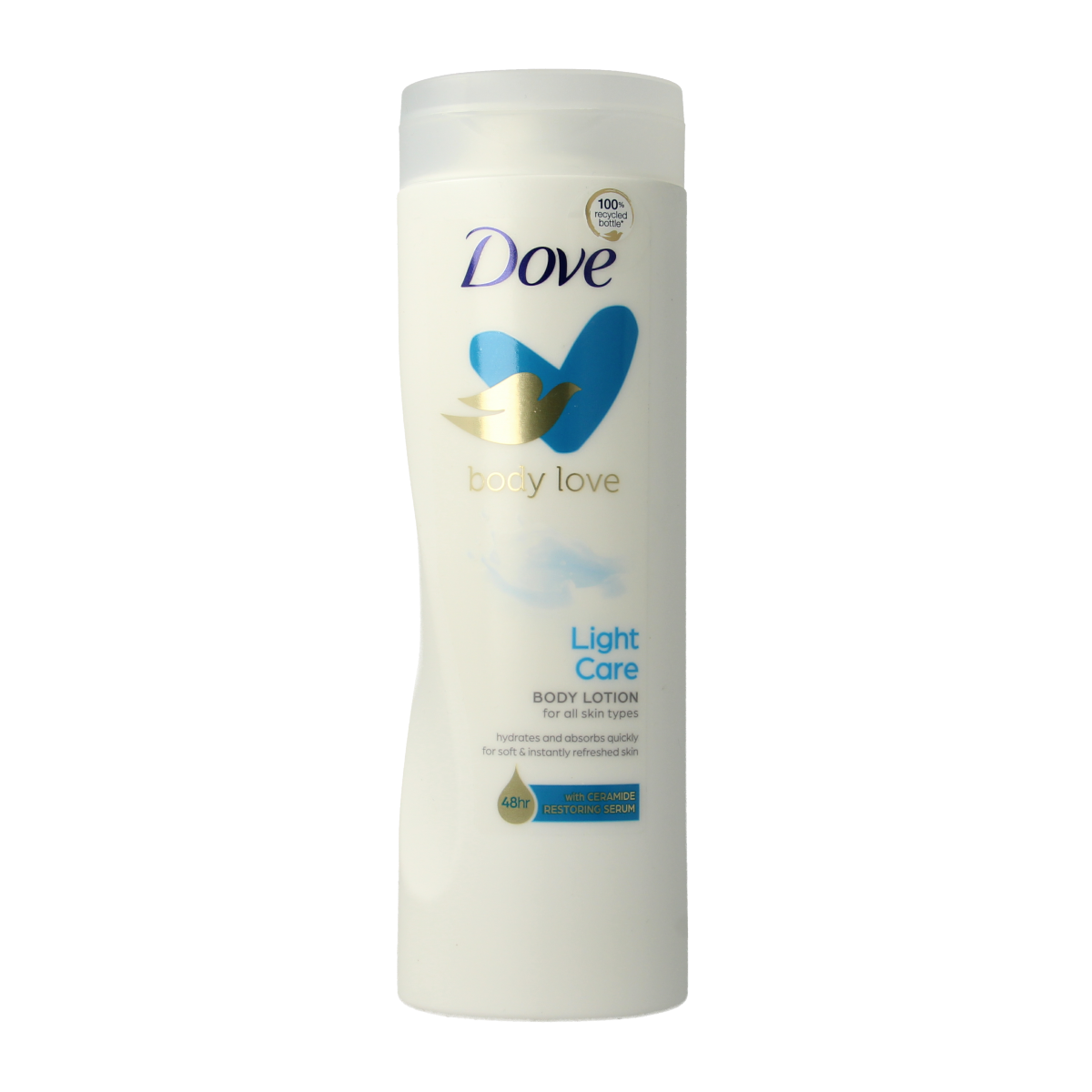 Dove Bodylotion Hydro in 400ml bottle, moisturizing body lotion for smooth, hydrated skin, natural appearance, and even texture.