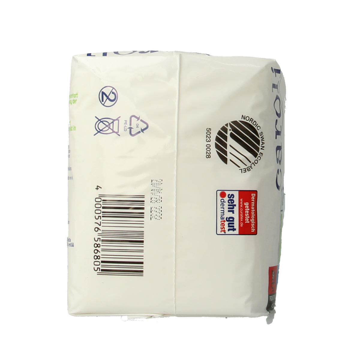 Caroli Maandverband ultra super plus 12-pack for women, feminine hygiene pads and tampons, displayed in packaging.