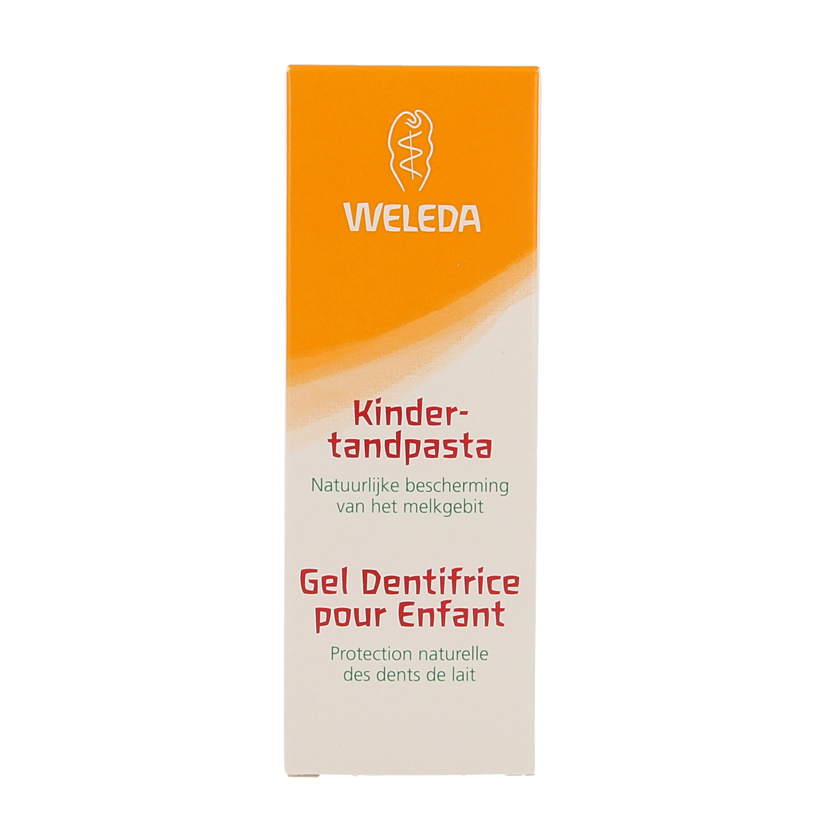 Weleda Kinder tandpasta in 50ml tube, gentle oral care for children, featuring natural ingredients and child-friendly packaging.