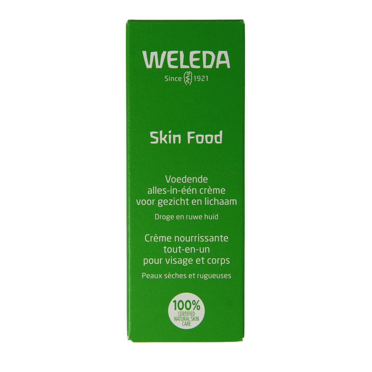 Weleda Skin Food 30ml natural body care product, featuring a small tube with green and white packaging.