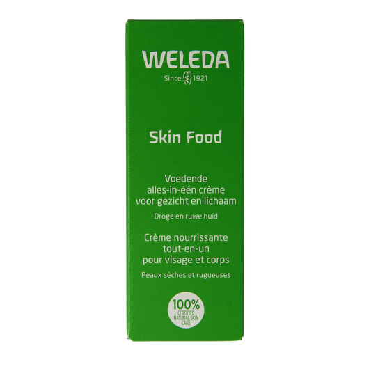 Weleda Skin Food 30ml natural body care product, featuring a small tube with green and white packaging.