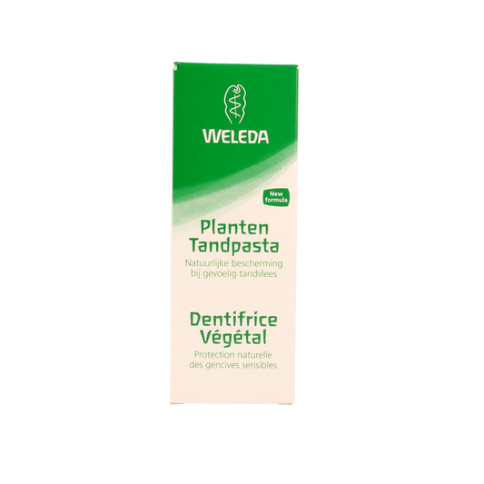 Weleda Oral Care planten tandpasta 75ml tube with natural herbal ingredients for oral hygiene.