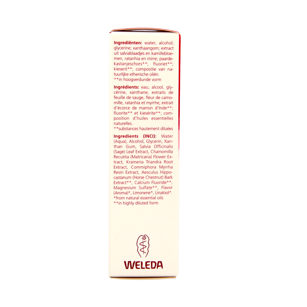 Weleda oral care tandvlees balsem in 30ml tube, for gum health, part of mondhygiëne en poetscontrole, with natural ingredients.