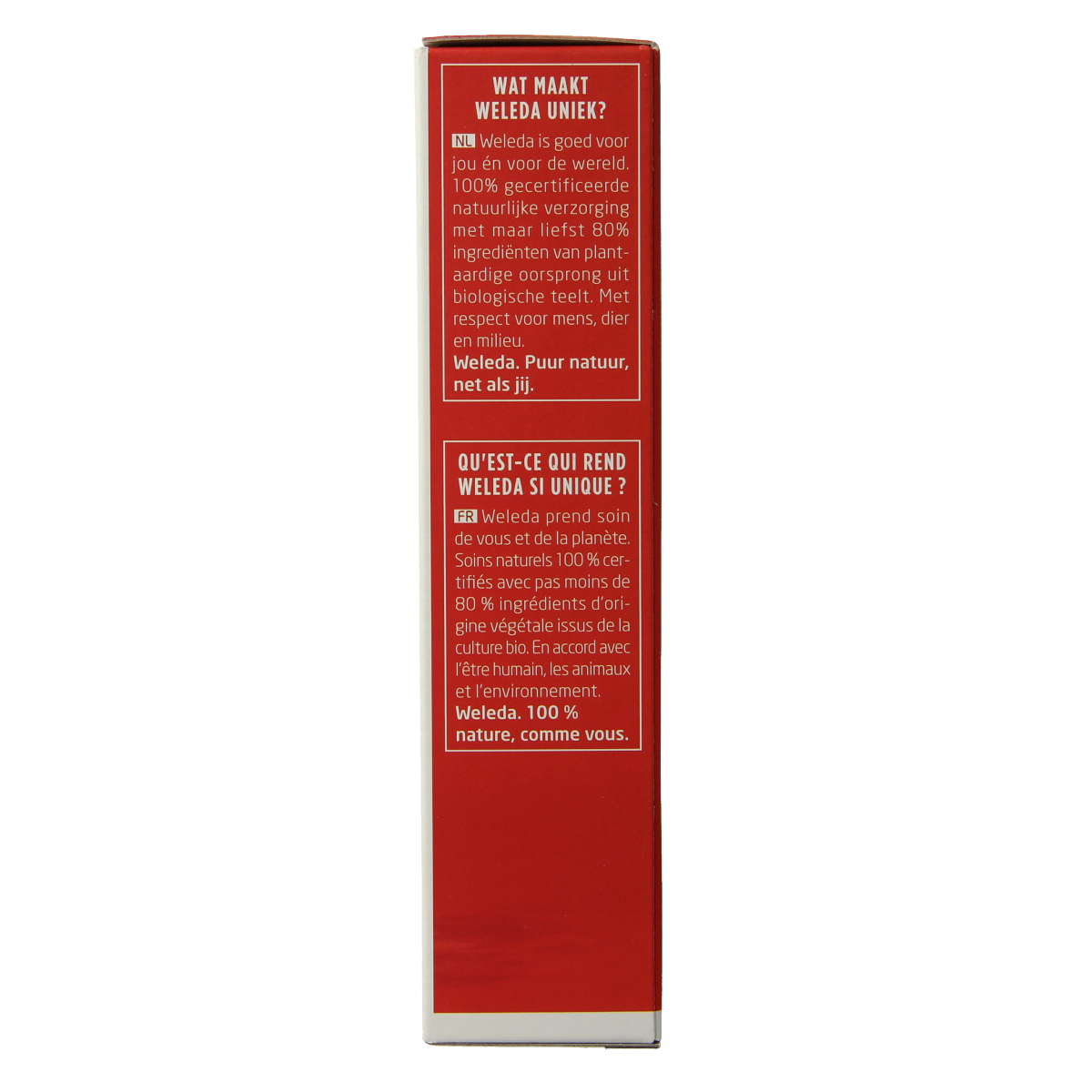 Weleda Granaatappel regenererende lichaamsolie in 100ml bottle, featuring a natural orange and amber-colored oil for skin nourishment.