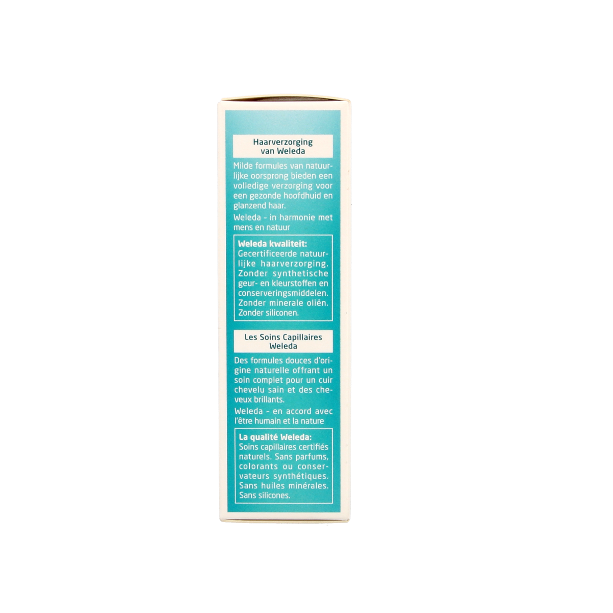 Weleda nourishing hair oil in 50ml bottle, natural hair care product, with dropper applicator and golden oil in clear bottle