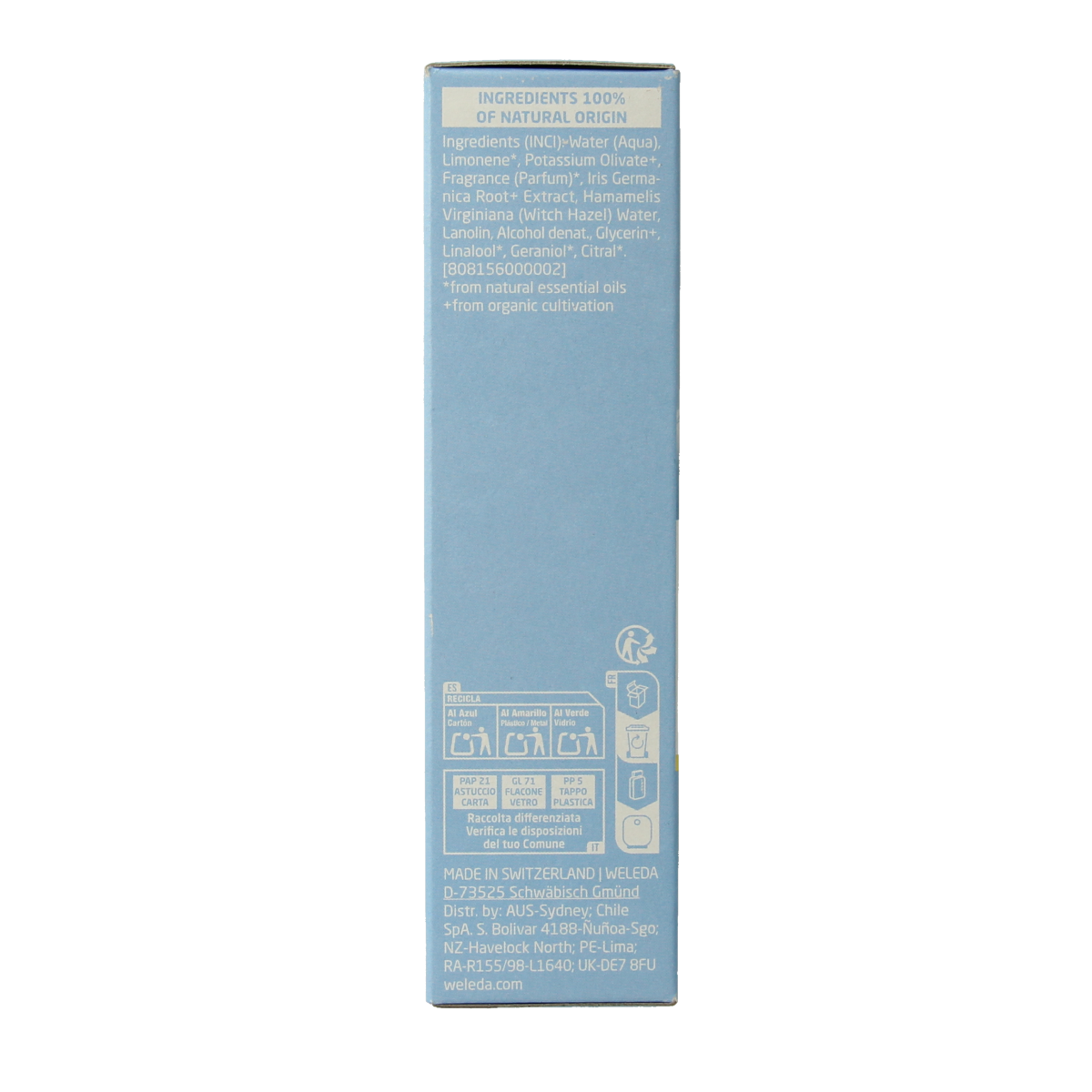 Weleda 2-in-1 facial cleanser and toner in a 100ml bottle, featuring natural ingredients for skincare.