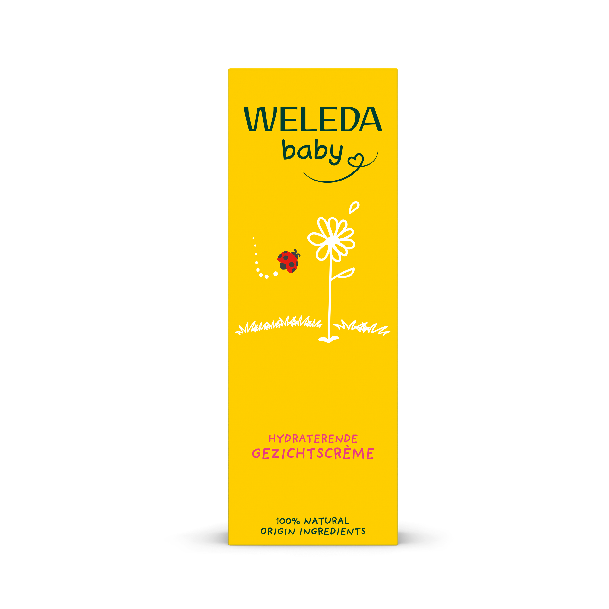 Weleda Calendula baby facial cream in a 50ml tube, gentle skincare product for delicate baby and toddler skin.