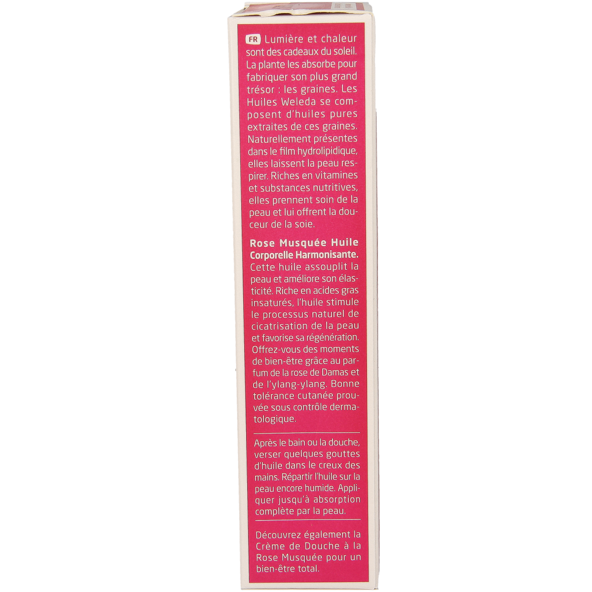 Weleda Wilde Rozen harmoniserende body olie in 100ml bottle, natural floral body care for soothing skin.