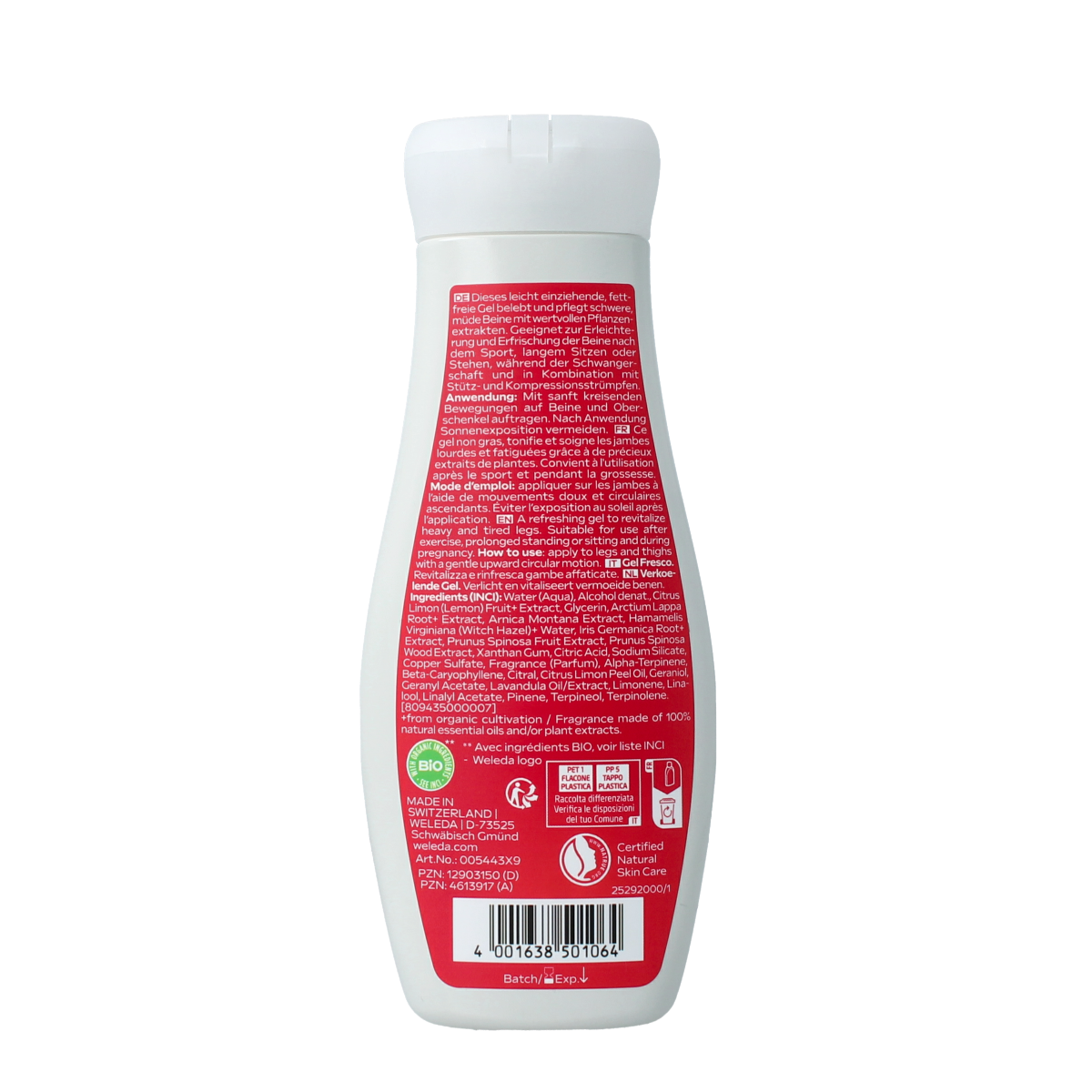 Weleda Venadoron gel for tired legs, 200ml, soothing herbal leg care product with natural ingredients in a tube