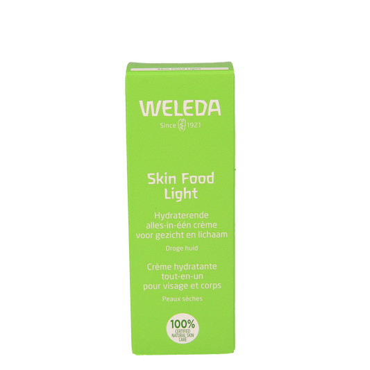 Weleda Skin Food Light body moisturizer in 30ml tube, nourishing skincare product for dry and sensitive skin.