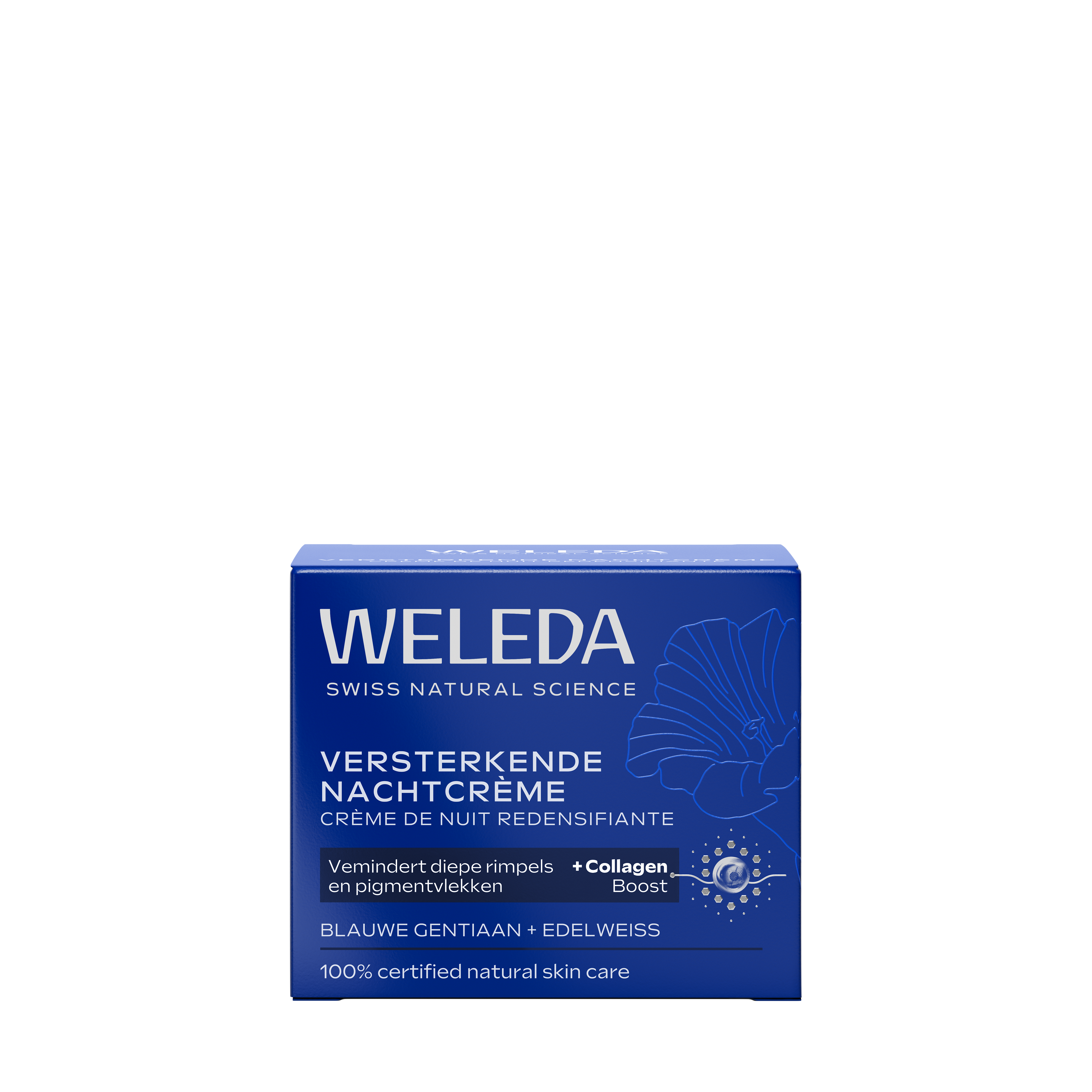Weleda Blauwe Gentiaan en Edelweiss versterkende nachtcrème in 40ml jar, gezichtsverzorging voor herstellende huidverzorging