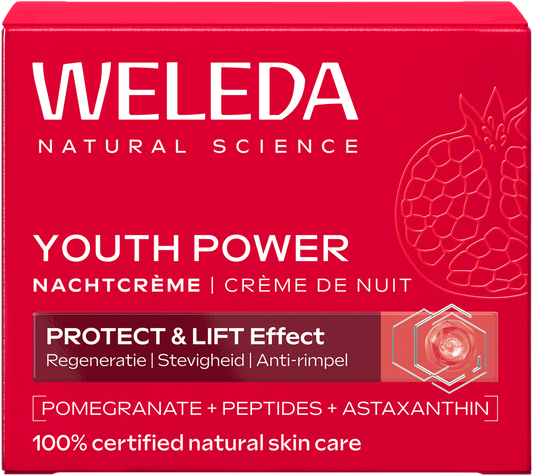 Weleda Youth power nachtcreme granaatappel astaxanthine 40.00 Milliliter