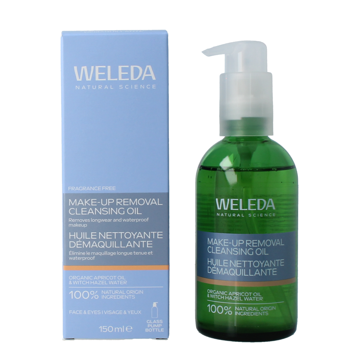 Weleda Reinigingsolie en make-up remover voor gezichtsverzorging, 150 ml, natuurlijke huidreiniging en make-up verwijdering.