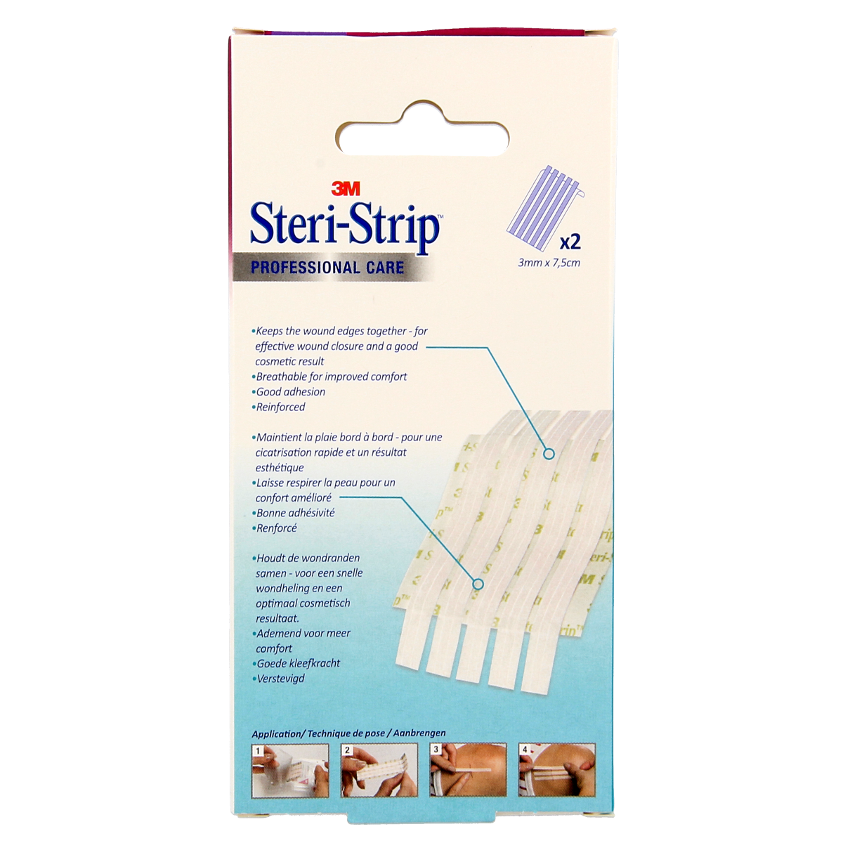 3M Steristrips 3mm x 75mm 2x5 strips 2.00 Stuks