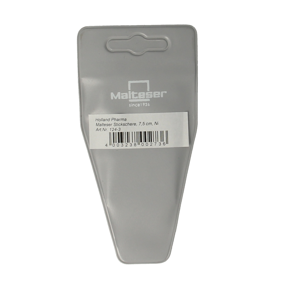 Malteser Stikschaar recht mini 124-3 staalwaren, compact and precise cutting tool with a stainless steel blade.