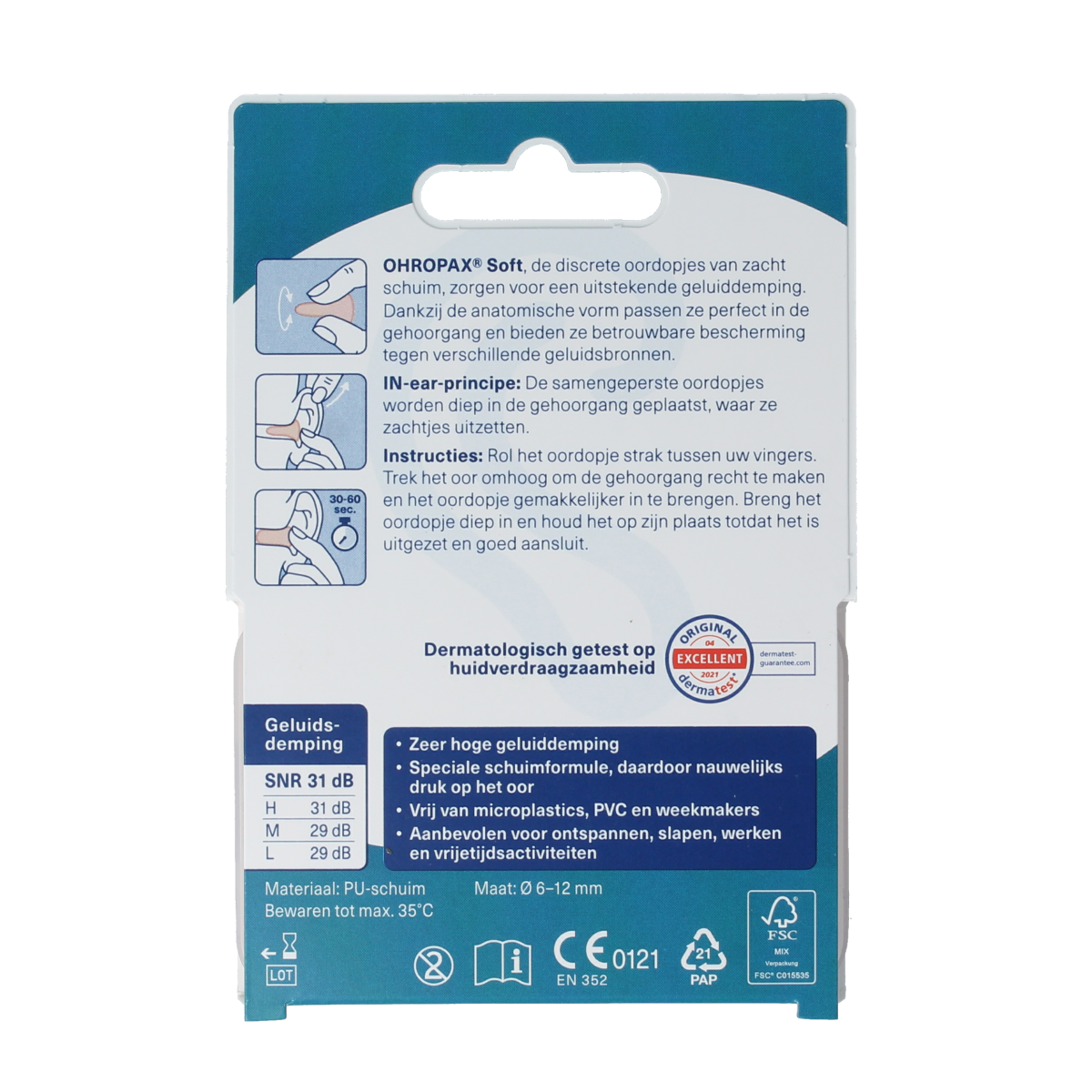 Soft Ohropax earplugs for hearing protection, 10-pack, designed for comfortable, effective noise reduction.