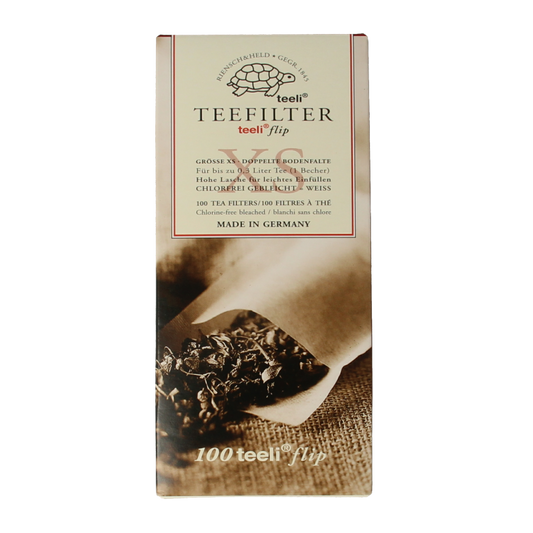 Teeli Theefilters XS, set of 100, for cooking and dining, small tea filters in a natural, transparent view.