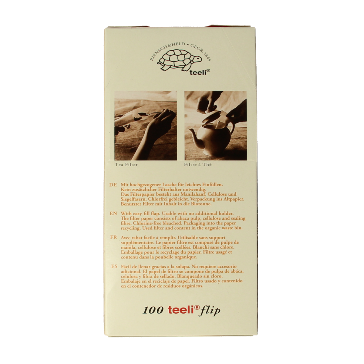 Teeli Theefilter S for coffee and tea, 100 pack of reusable filters, suitable for brewing fresh beverages.