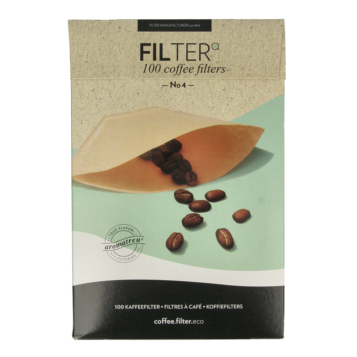 Finum Koffiefilters no. 4, 100 pack, coffee filters for brewing, made by Finum, suitable for coffee makers and filter cones.