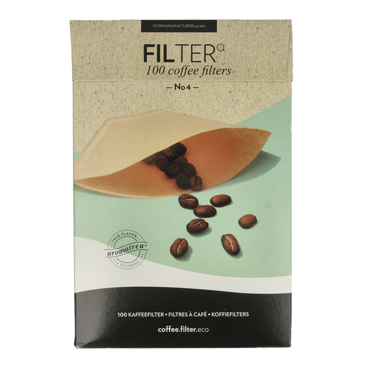 Finum Koffiefilters no. 4, 100 pack, coffee filters for brewing, made by Finum, suitable for coffee makers and filter cones.
