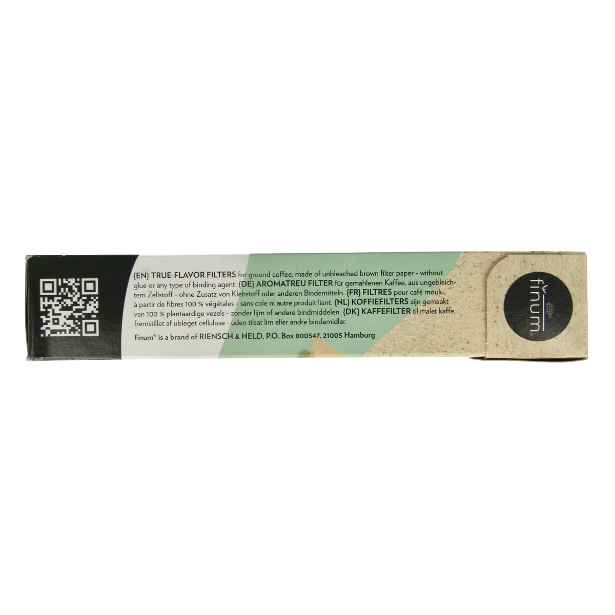 Finum No. 4 coffee filters for brewing, set of 100, in a natural paper design suitable for kitchen and dining use.