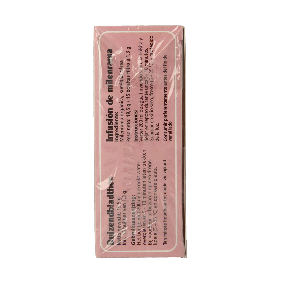 Salus Duizendblad bio thee in a 15-gram package, natural herbal tea with dried duizendblad leaves, for calming and wellness.