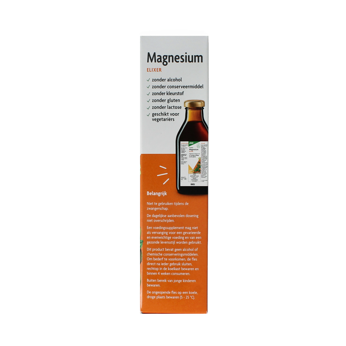 Salus Floradix Magnesium mineral supplement bottle, 250ml, with label showing product details and branding.
