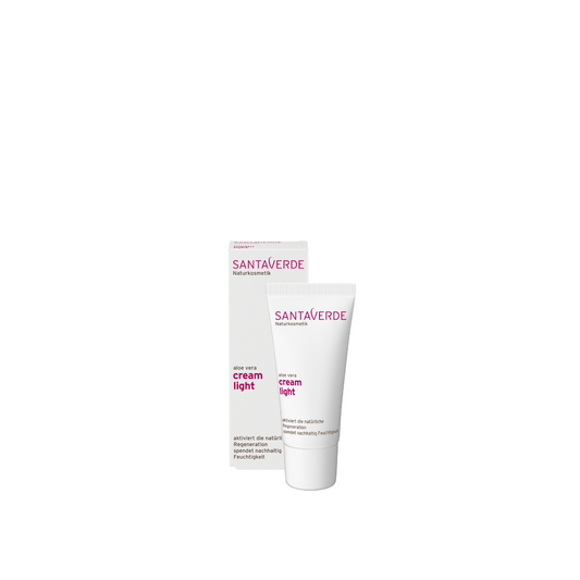 Santaverde Aloe Vera dag en nachtcreme light voor gezichtsverzorging, 30 ml, met natuurlijke aloe vera voor frisse huid.
