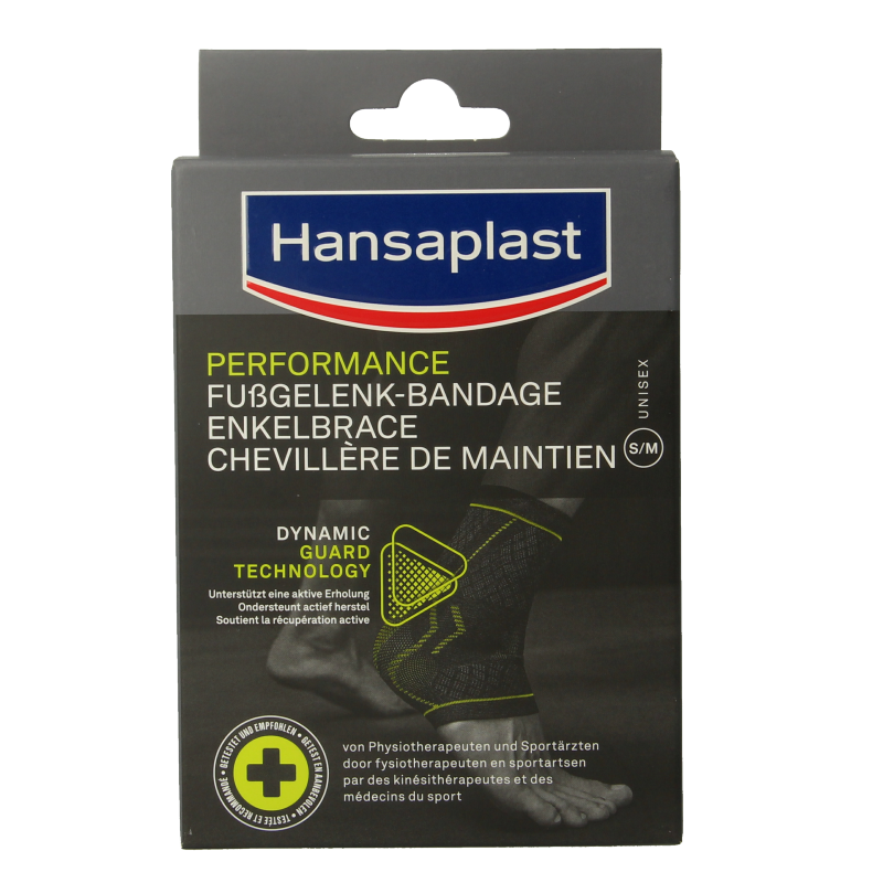 Hansaplast Enkelbrace performance brace supporting ankle stability and compression, designed for ankle injury relief.