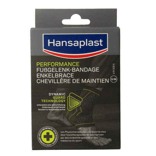 Hansaplast Enkelbrace performance brace supporting ankle stability and compression, designed for ankle injury relief.