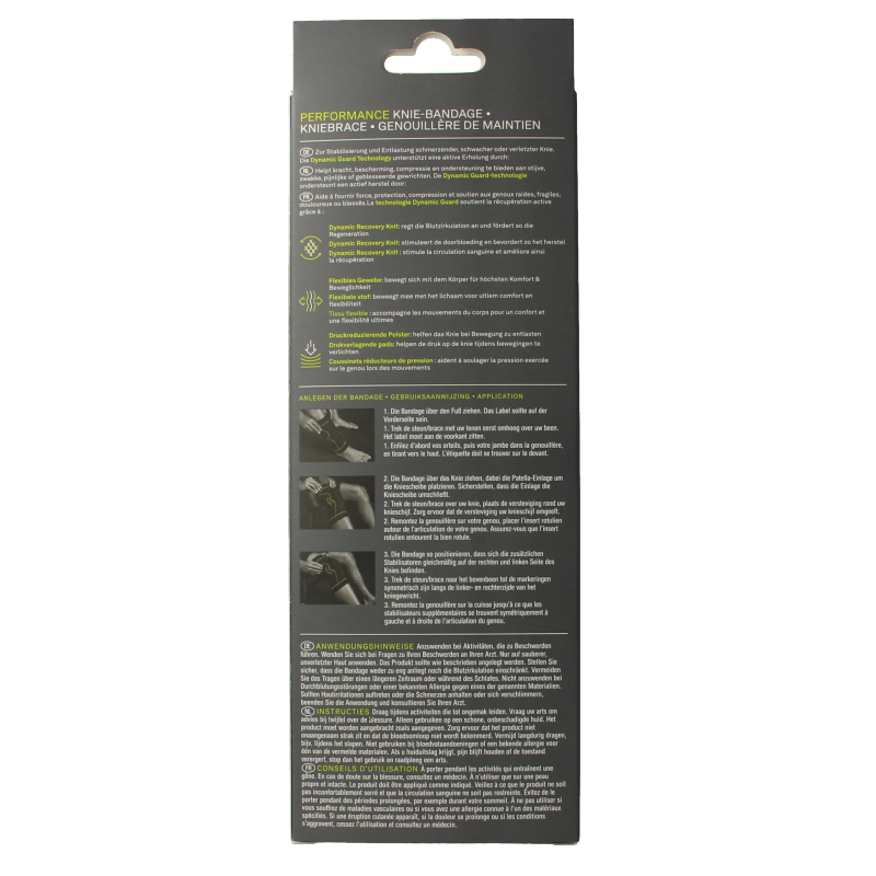 Hansaplast Kniebrace performance brace for knee support, showcasing adjustable straps and cushioned interior.