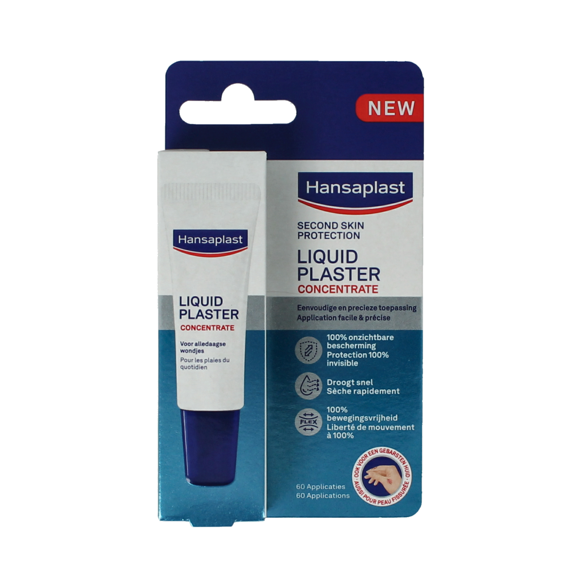 Hansaplast Second Skin liquid plaster in 10ml, flexible healing bandage for minor cuts and skin protection.
