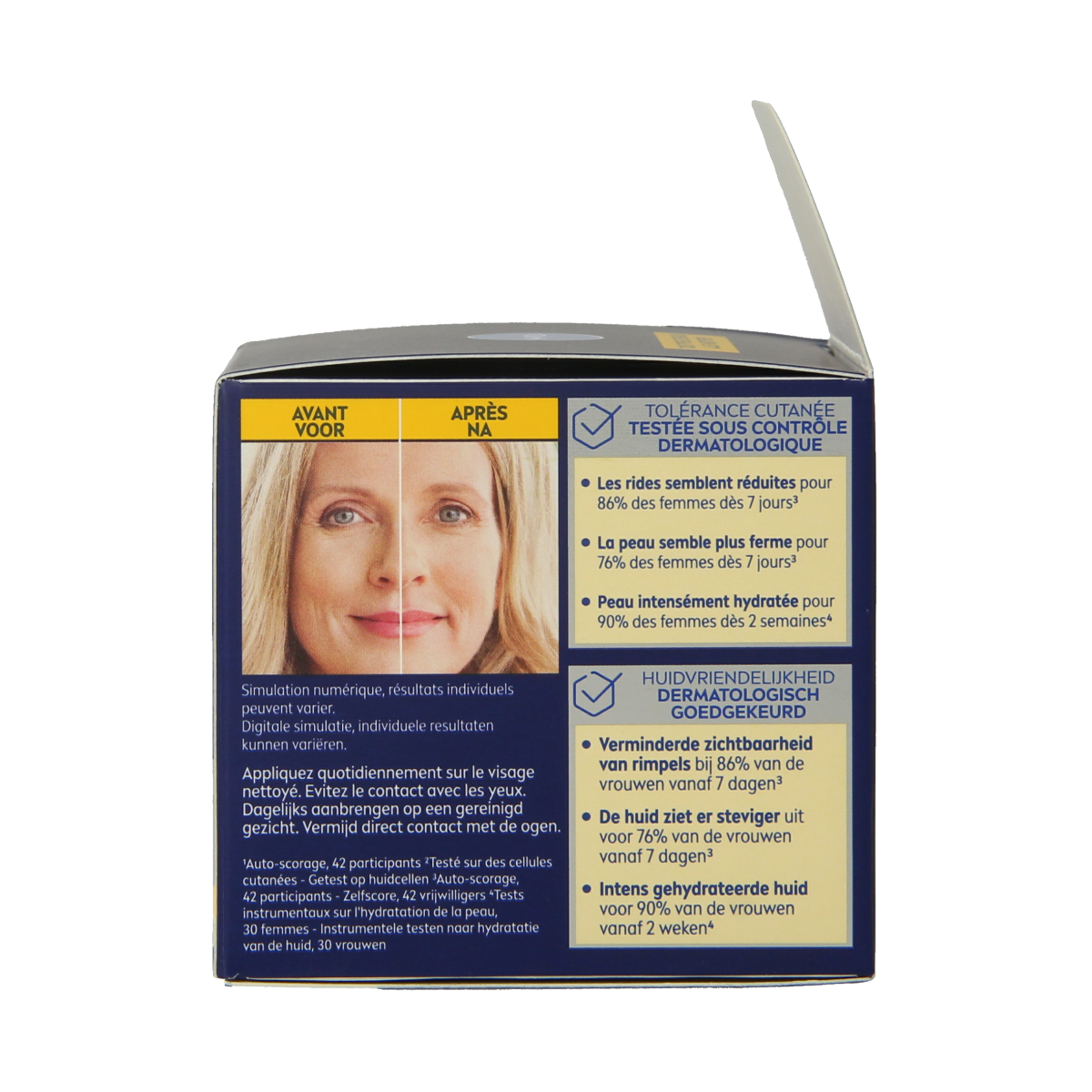 Nivea Visage anti-rimpel nachtcrème Q10+ in 50ml jar, facial skincare product with anti-wrinkle properties.