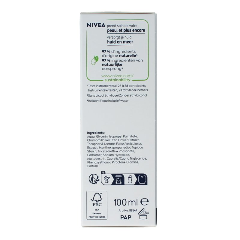 Nivea Men aftershave cooling lotion in 100ml bottle, facial skincare product for soothing and refreshing skin after shaving.
