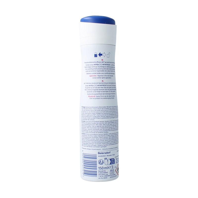 Nivea Fresh Flower Deodorant Spray 150ml bottle with floral design, designed to keep you fresh and odor-free.