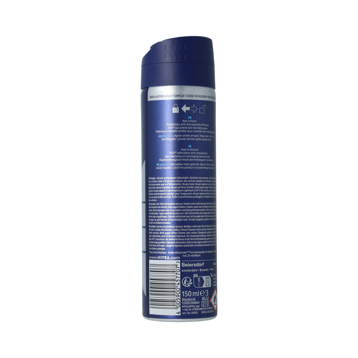 Nivea Men deodorant spray Protect & Care 150ml bottle with white cap and label, designed for daily freshness and skin protection.