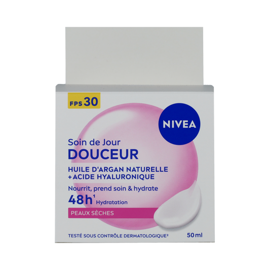 Nivea Essentials facial day cream in 50ml jar, soothing moisturizer for dry and sensitive skin