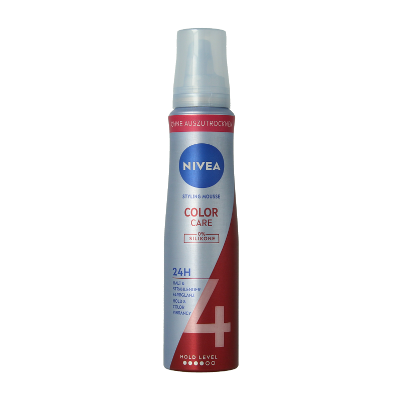 Nivea Hair Care Styling Mousse Color Protect in 150ml bottle, ideal for hair styling and color protection.