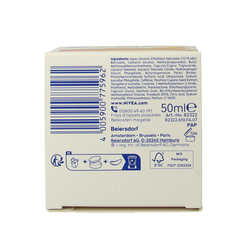 Nivea Q10 Energy anti-wrinkle facial cream with SPF 15 in a 50ml jar, designed for daily skincare and skin rejuvenation.